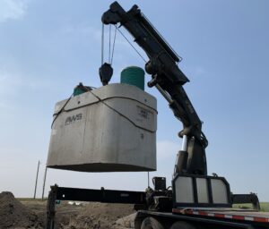 Tank being lifted
